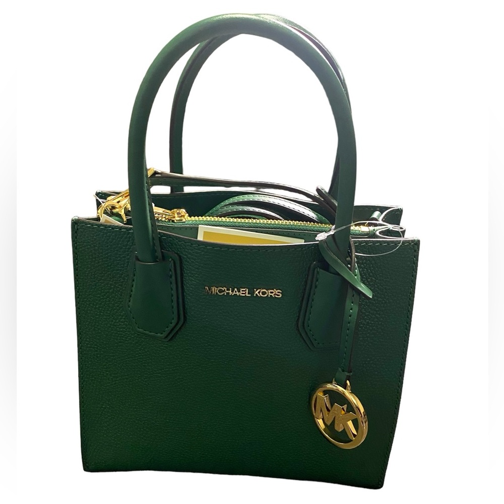 NWOT Michael Kors  Green Medium Leather Messenger Bag